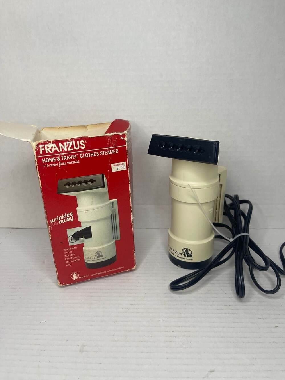 Vintage Franzus Wrinkles Away Home & Travel Clothes Steamer Works!